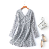 Pamina Plus Size Pastel Blue Lace Formal Dress