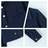 Plus Size Puff Sleeve Crop Denim Jacket