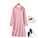 Plus Size Cutout Knit Long Sleeve Dress