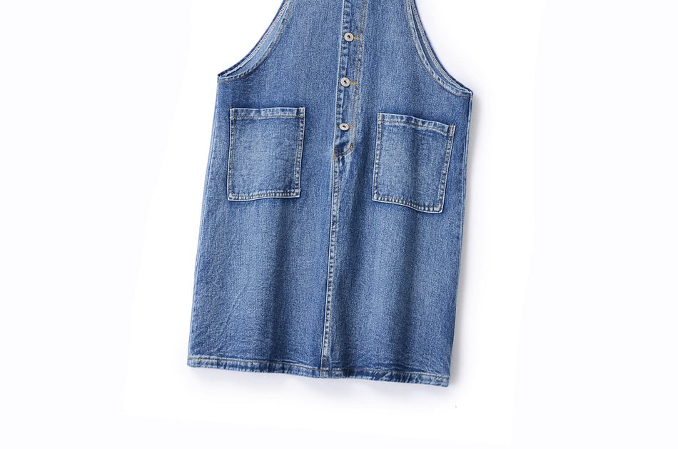 Jimena Plus Size Denim Dungaree Dress– Hello Curve