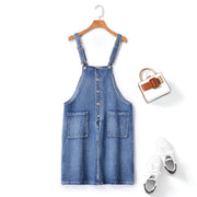 Plus Size Denim Dungaree Dress