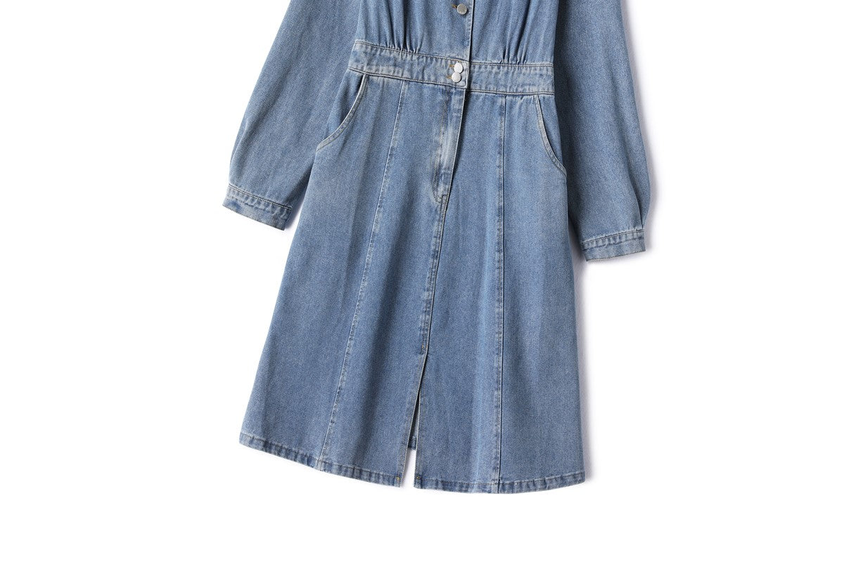 Plus Size Denim Long Sleeve Dress– Hello Curve