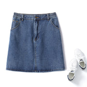 Plus Size Denim Mini Skirt