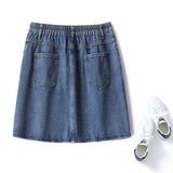 Plus Size Denim Mini Skirt