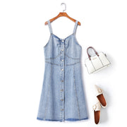 Plus Size Denim Sleeveless Dress