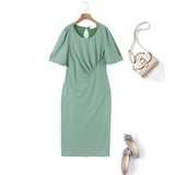 Plus Size Drape Midi Dress