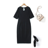 Plus Size Drape Midi Dress