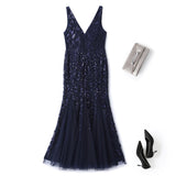 Winslet Plus Size Blue Evening Dress