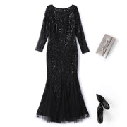 plus size long sleeve evening dress