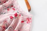 Dana Plus Size Pink Floral Halter Neck Midi Dress