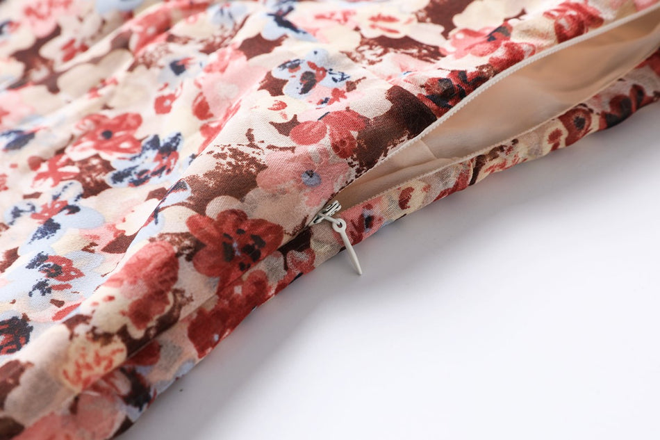 Plus Size Floral Long Sleeve Dress