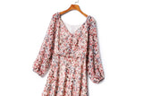 Plus Size Floral Long Sleeve Dress