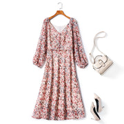 Plus Size Floral Long Sleeve Dress