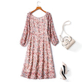 Plus Size Floral Long Sleeve Dress