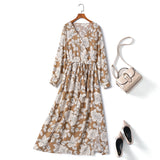 Plus Size Floral Long Sleeve Maxi Dress