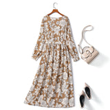 Plus Size Floral Long Sleeve Maxi Dress