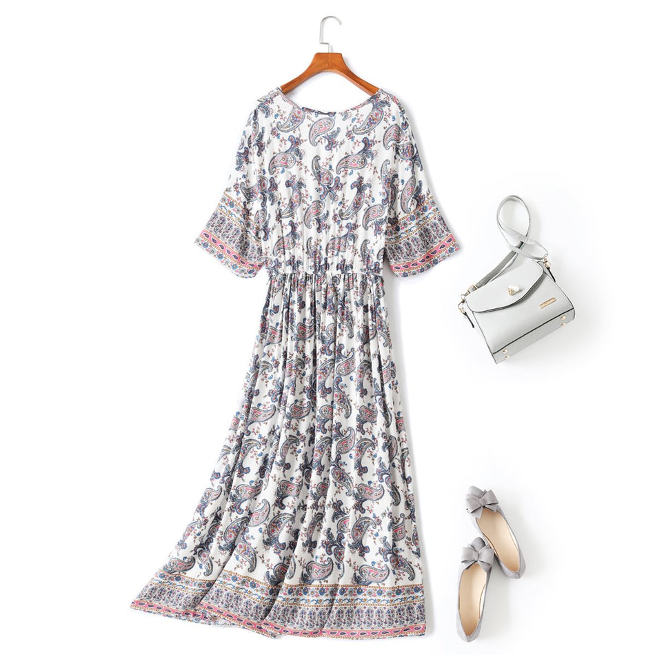Danelle Plus Size White Floral Maxi Dress