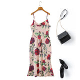 Plus Size Floral Slip Dress - Back