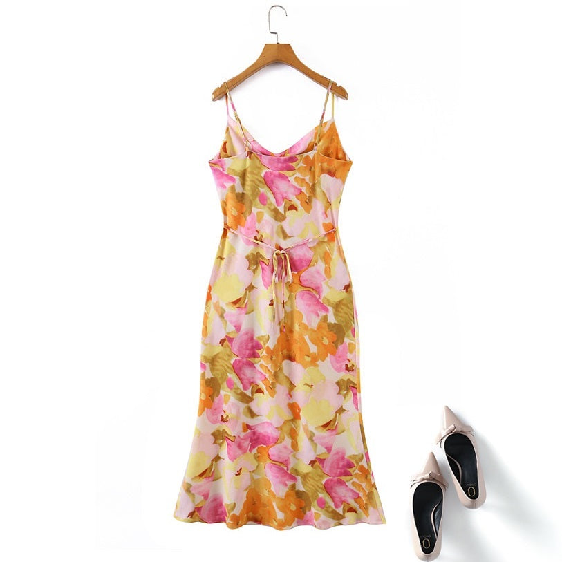 Plus Size Strappy Floral Midi Dress