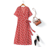 Plus Size Floral Wrap Dress