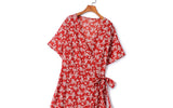 Plus Size Floral Wrap Dress