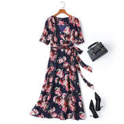 Plus Size Floral Wrap Maxi Dress