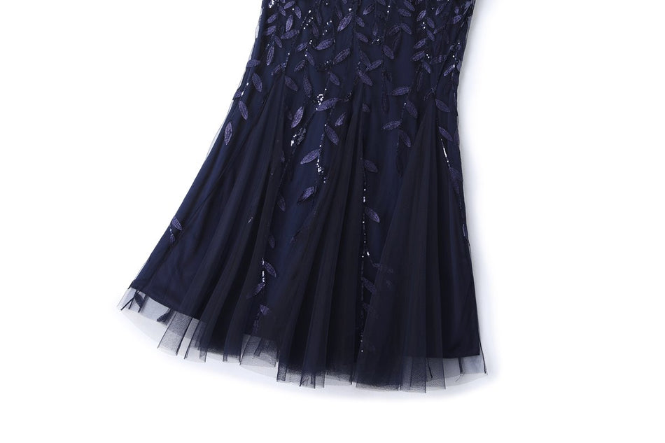 Ulla Plus Size Long Sleeve Evening Dress