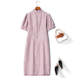 Plus Size Gingham Cheongsam