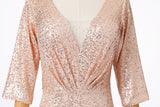 Arya Plus Size Gold Sequin Evening Dress