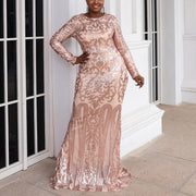 Plus Size Gold Sequin Gown