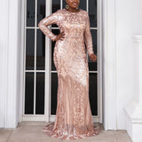 Plus Size Gold Sequin Gown