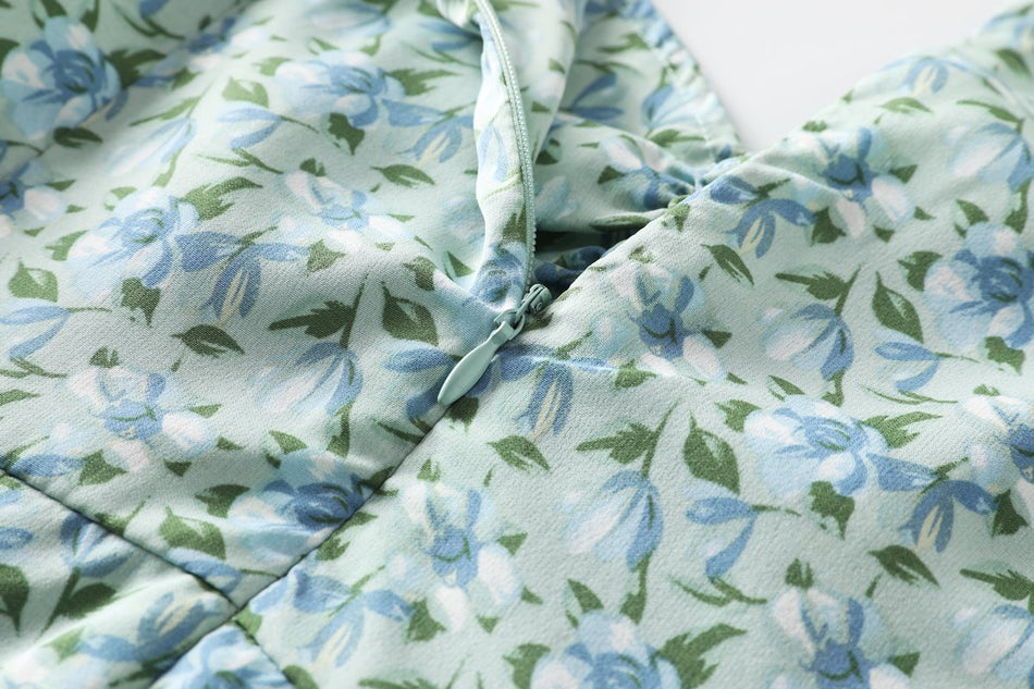 Debora Plus Size Green Floral Maxi Dress