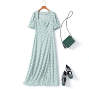 Plus Size Green Floral Maxi Dress