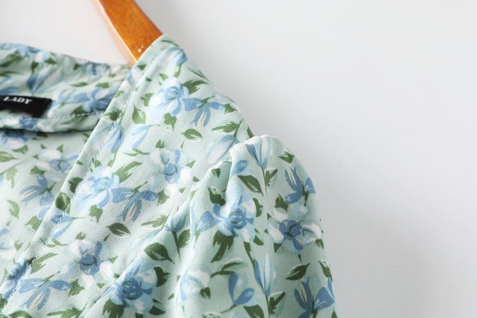 Debora Plus Size Green Floral Maxi Dress
