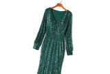 Plus Size Green Sequins Gown