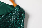 Plus Size Green Sequins Gown