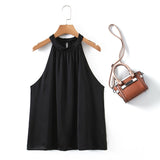 Plus Size Halter Blouse - Black