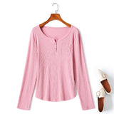 Plus Size Henley T Shirt Top