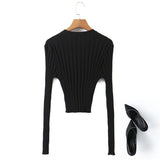 Plus Size Knit Ribbed Cardigan