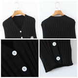 Plus Size Knit Ribbed Cardigan
