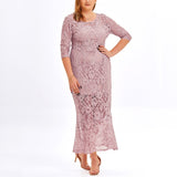 Plus Size Lace Mermaid Cocktail Dress