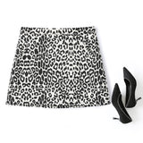 plus size leopard mini skirt