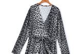 Dasha Plus Size Leopard Print Wrap Midi Dress