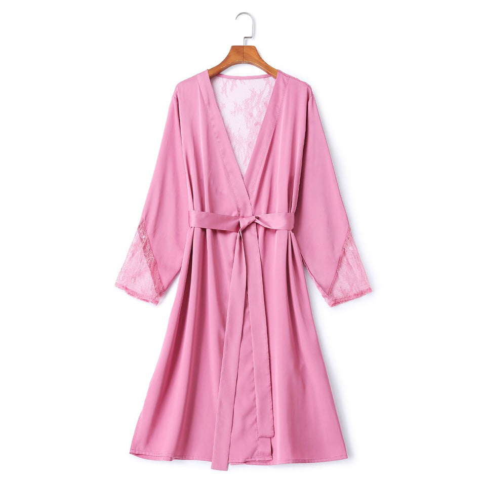 Gwyneth Plus Size Lingerie Slip Dress with Matching Kimono Jacket