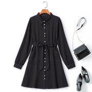 Finly Plus Size Long Sleeve Shirt Dress