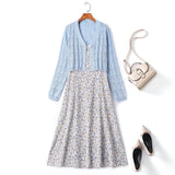 Inga Plus Size Matching Set: Knit Cardigan and Floral Midi Dress