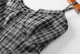 Gissel Plus Size Checked Dress and Cardigan Matching Set