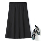 Waylen Plus Size Black Midi Skirt