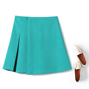 Plus Size Pleat Mini Skirt