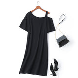 Plus Size Black Off Shoulder T Dress